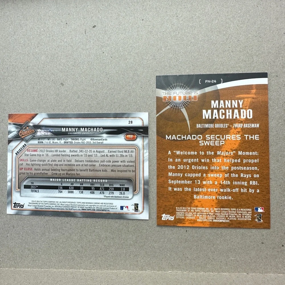 Manny Machado Rookie card in lot of 11 (Orioles, Padres) - Picture 7 of 15